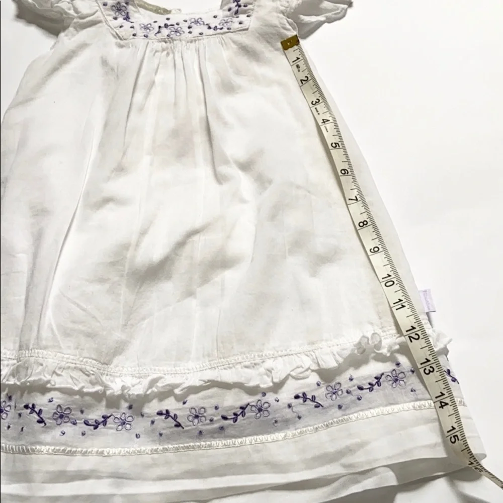 Minimimo White Ruffle Embroidered Cotton Summer Toddler Dress